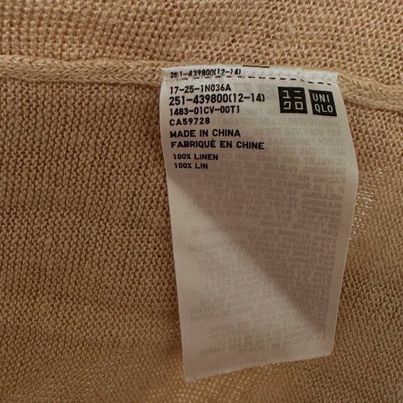 Uniqlo x Ines De La Fressange 100% Linen Long Sleeves Shirt, Beige - Picture 3 of 4